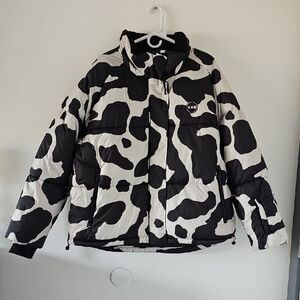 ●●TOPSHOP COW PRINT PUFFER SKI JACKET SIZE EU14 USXL NWT●●